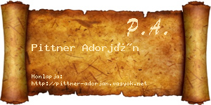 Pittner Adorján névjegykártya